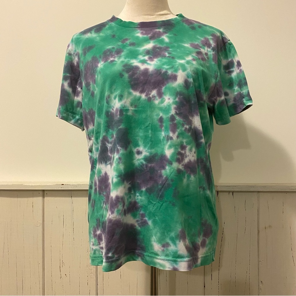 Original Use Small Green Purple Tie Dye Short Sleeve T-Shirt